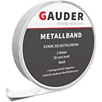 GAUDER Cinta Metálica Autoadhesiva para Imanes | Tira Metálica Adhesiva | Banda de Metal Flexible